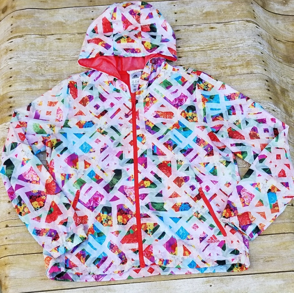 Adidas geo floral windbreaker